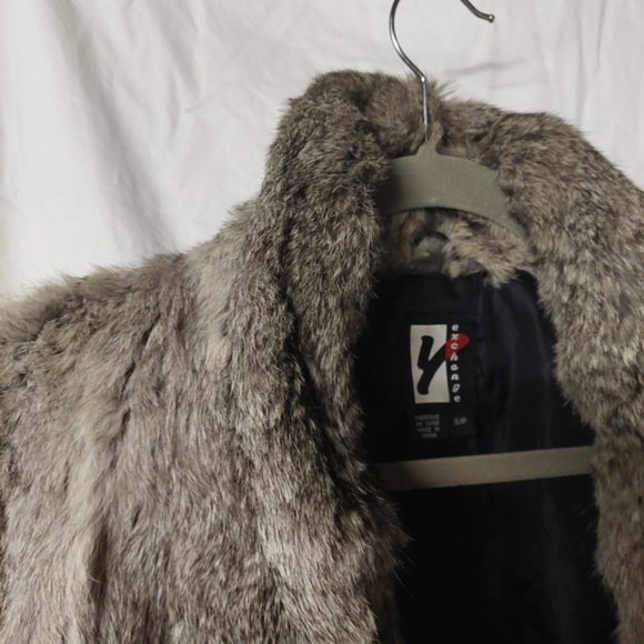 Womans Y Exchange Rabbit Fur Coat sz Small - Picture 4 of 9